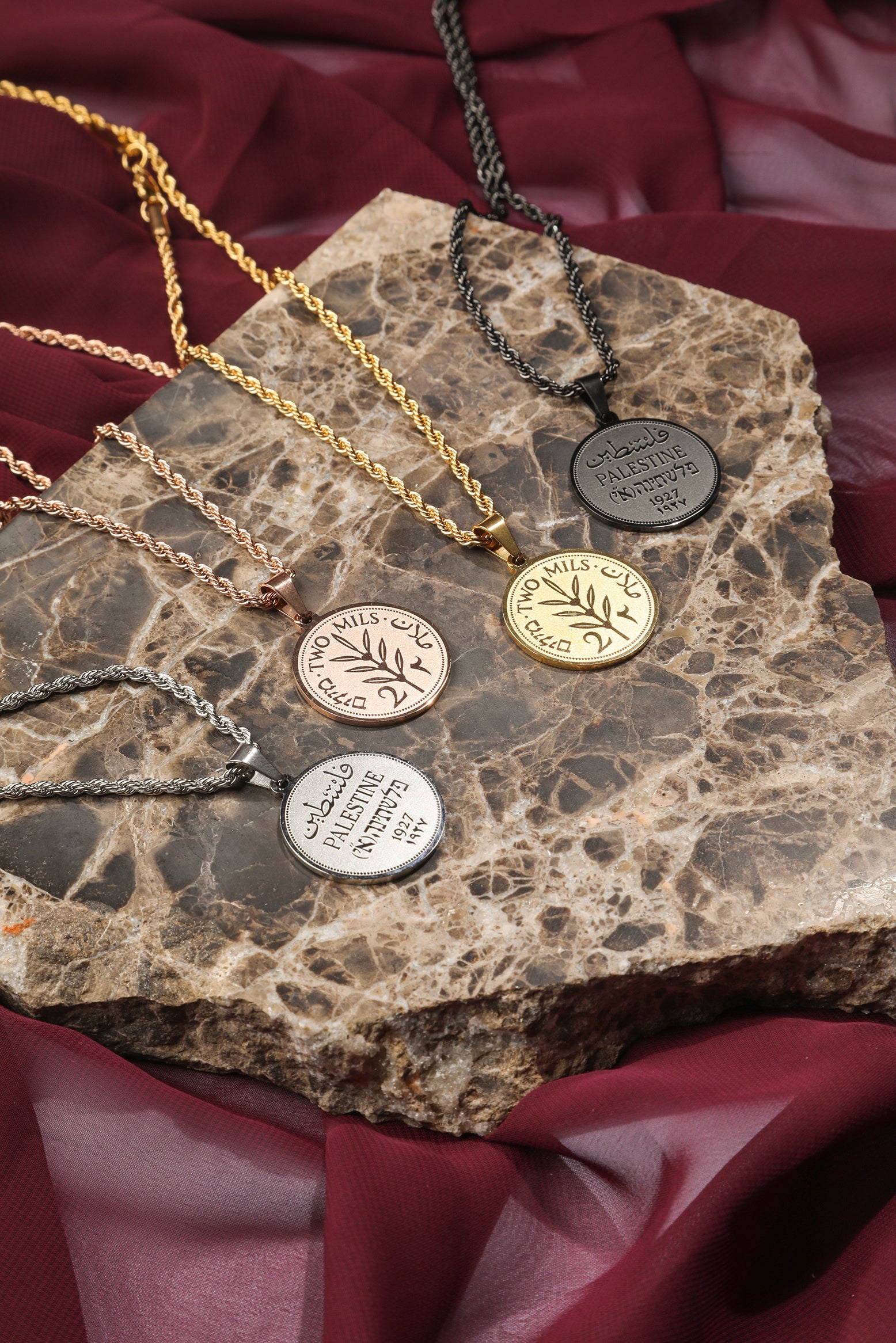 Palestine Historical Coin Pendant Necklace